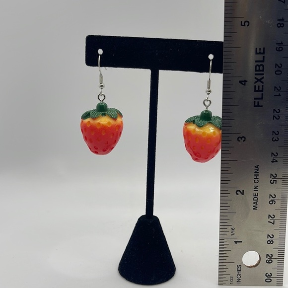3 For $20 3D Strawberry 🍓 Dangle Earrings “You Pick 3” - Picture 3 of 7
